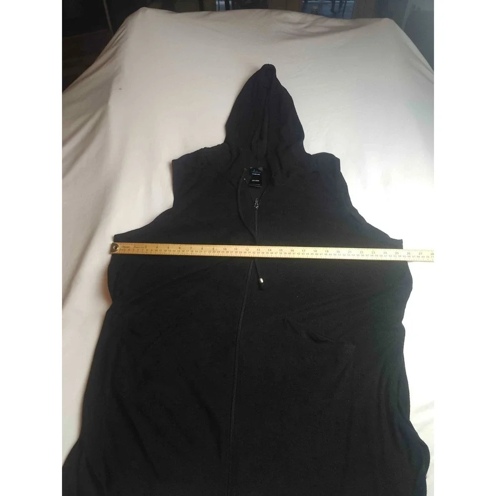 Catalina Sleeveless Hoodie Zip Up Vest Womens Size 2X Black Fleece Athleisure